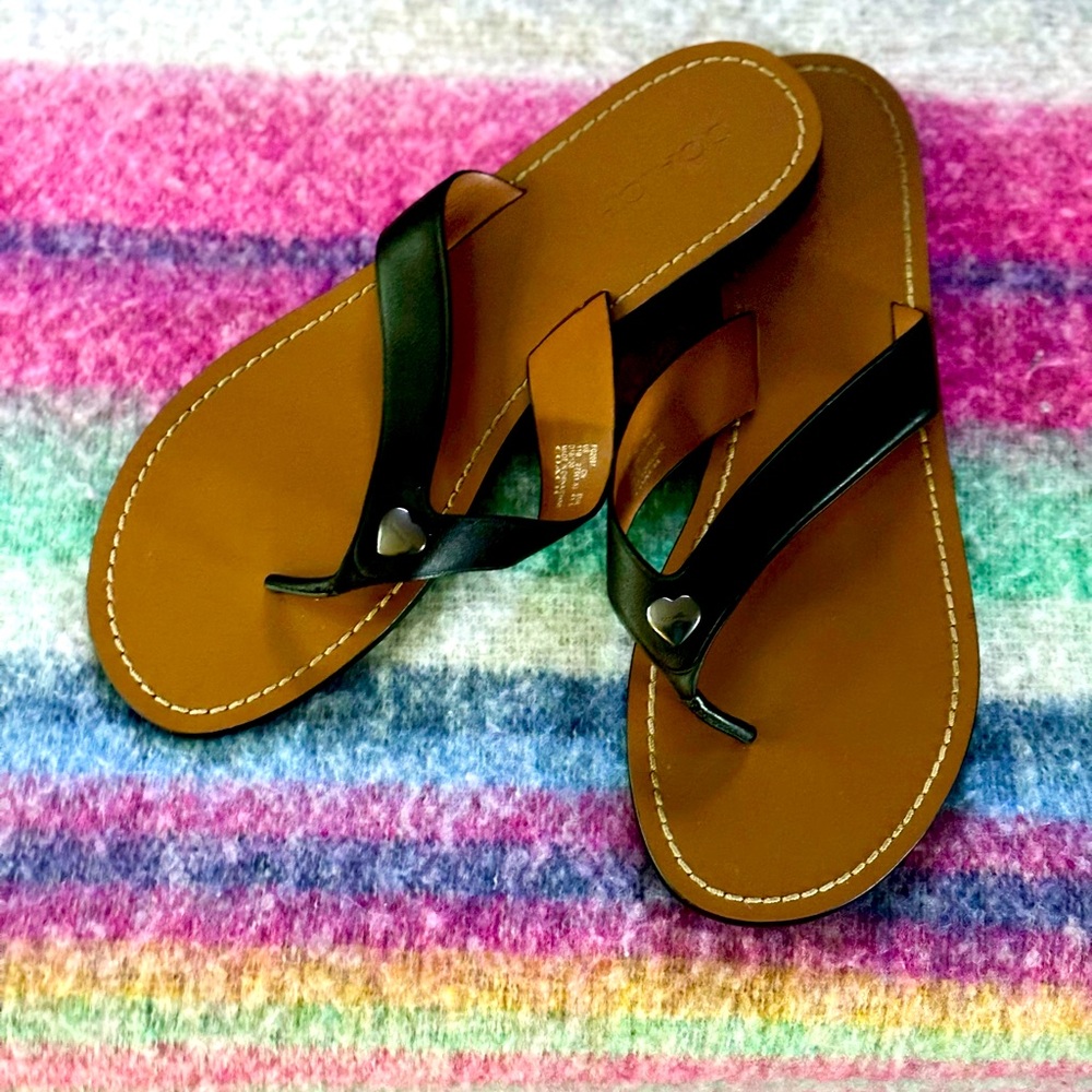 Coach size 11 Leather Thong Sandals